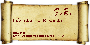 Fáskerty Rikarda névjegykártya